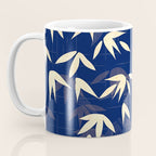 Vintage Japanese Paper Design Floral Pattern In Midnight Blue Coffee Mug Gallery Image 3