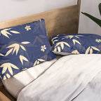 Vintage Japanese Paper Design Floral Pattern In Midnight Blue Pillow Sham Gallery Image 2