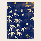 Vintage Japanese Paper Design Floral Pattern In Midnight Blue Poster Gallery Image 4