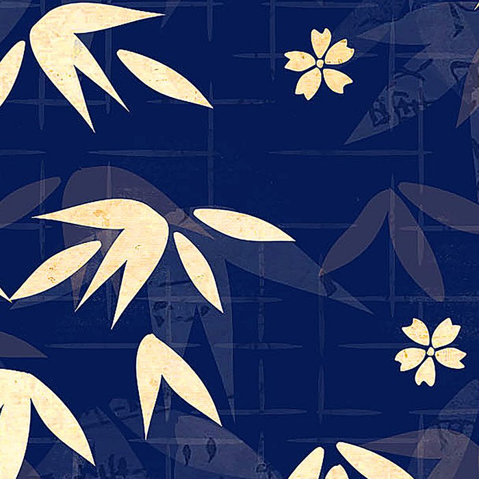 Vintage Japanese Paper Design Floral Pattern In Midnight Blue Coffee Mug Gallery Image 2