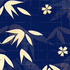 Vintage Japanese Paper Design Floral Pattern In Midnight Blue Coffee Mug Gallery Image 2