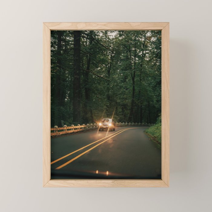 Headlights in the Forest Mini Art Print Gallery Image 1