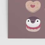 Cookie & cream & penguin - brown  pattern Poster Gallery Image 3