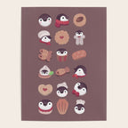 Cookie & cream & penguin - brown  pattern Poster Gallery Image 4