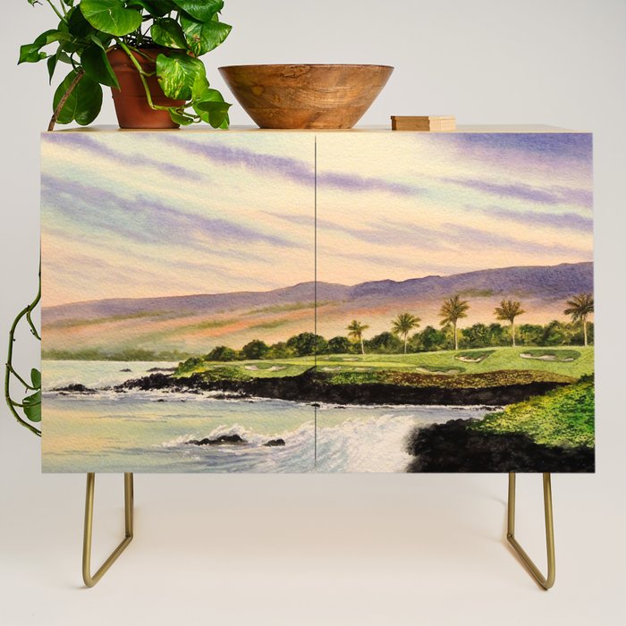 Mauna Kea Golf Course Hawaii Hole 3 Credenza Gallery Image 1
