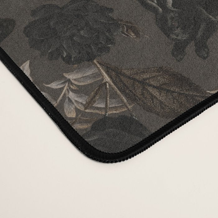 Maximalist Dark Moody Gothic Girl Flowers And Moths Desk Mat Gallery Image 4