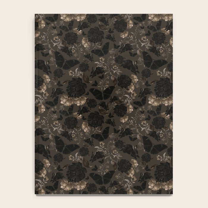 Maximalist Dark Moody Gothic Girl Flowers And Moths Notebook Gallery Image 4