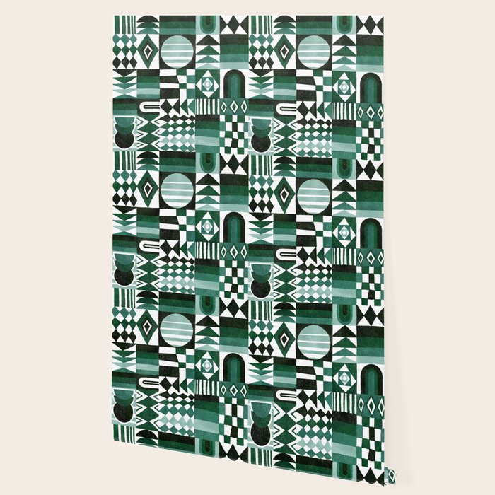 Geometric Tapestry - Green Wallpaper Gallery Image 2