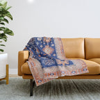 Navy Angel Jewels Kazak Rug Throw Blanket Gallery Image 1
