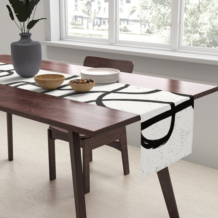 Japandi Minimal Marker Shapes Table Runner Gallery Image 2