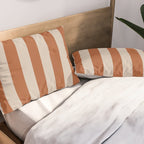 Vertical Stripes in Clay and Putty Pillow Sham Gallery Image 2
