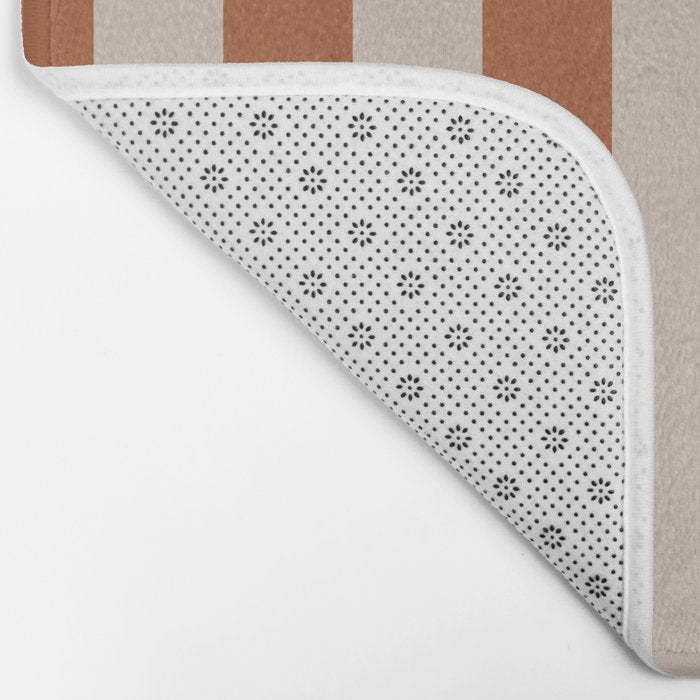 Vertical Stripes in Clay and Putty Bath Mat Gallery Image 2