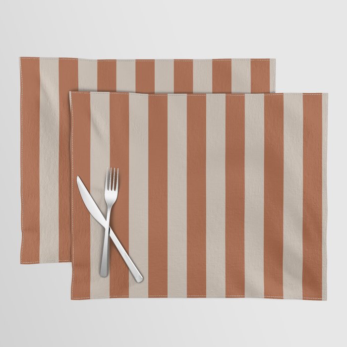 Vertical Stripes in Clay and Putty Placemat Gallery Image 1