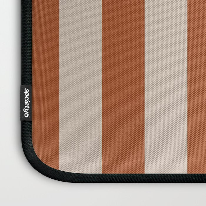 Vertical Stripes in Clay and Putty Laptop Sleeve Gallery Image 3