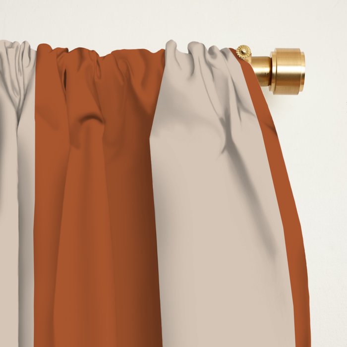 Vertical Stripes in Clay and Putty Window Curtain Gallery Image 2