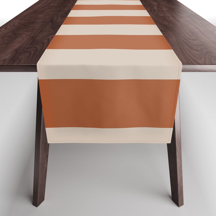 Vertical Stripes in Clay and Putty Table Runner Gallery Image 1