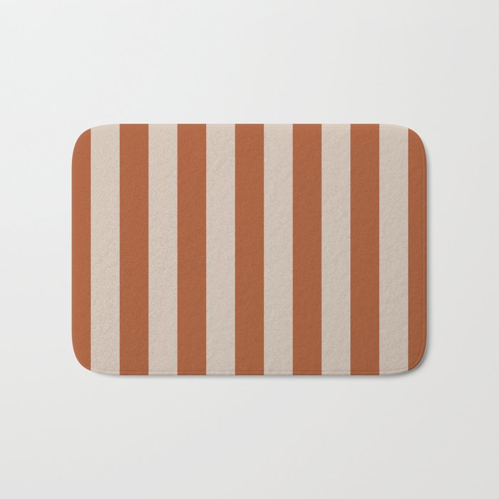 Vertical Stripes in Clay and Putty Bath Mat Gallery Image 1