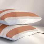 Vertical Stripes in Clay and Putty Pillow Sham Gallery Image 3