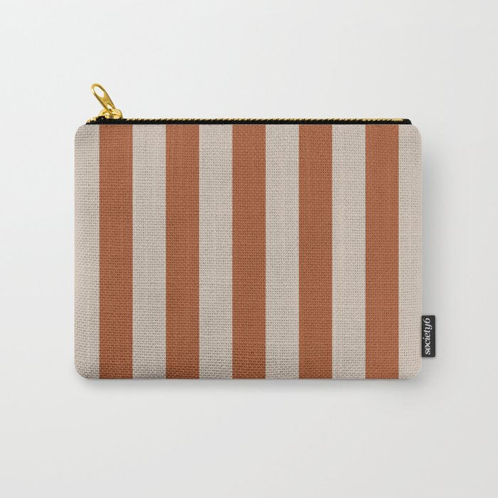 Vertical Stripes in Clay and Putty Carry All Pouch Gallery Image 1