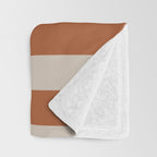 Vertical Stripes in Clay and Putty Throw Blanket Gallery Image 3