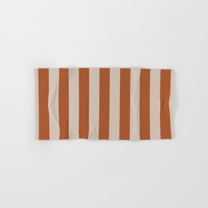 Vertical Stripes in Clay and Putty Bath Towel Gallery Image 1