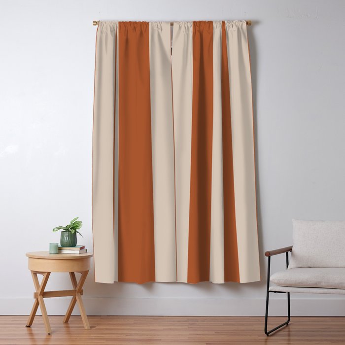 Vertical Stripes in Clay and Putty Window Curtain Gallery Image 5