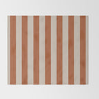 Vertical Stripes in Clay and Putty Throw Blanket Gallery Image 2