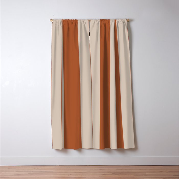 Vertical Stripes in Clay and Putty Window Curtain Gallery Image 3