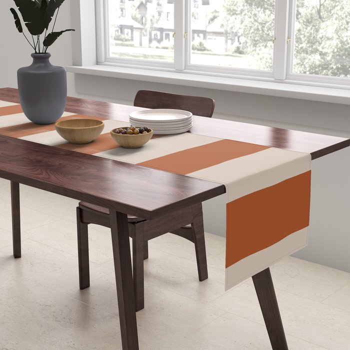 Vertical Stripes in Clay and Putty Table Runner Gallery Image 2