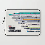 Shinkansen Bullet Train Evolution - White Laptop Sleeve Gallery Image 1