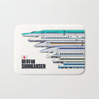 Shinkansen Bullet Train Evolution - White Bath Mat Gallery Image 1