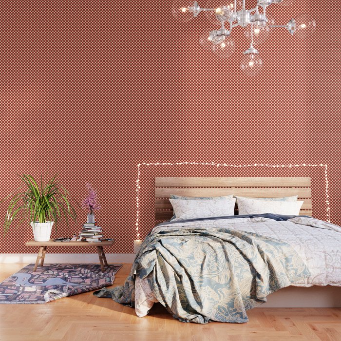 Cream on Red Polka Dot  Wallpaper Gallery Image 3