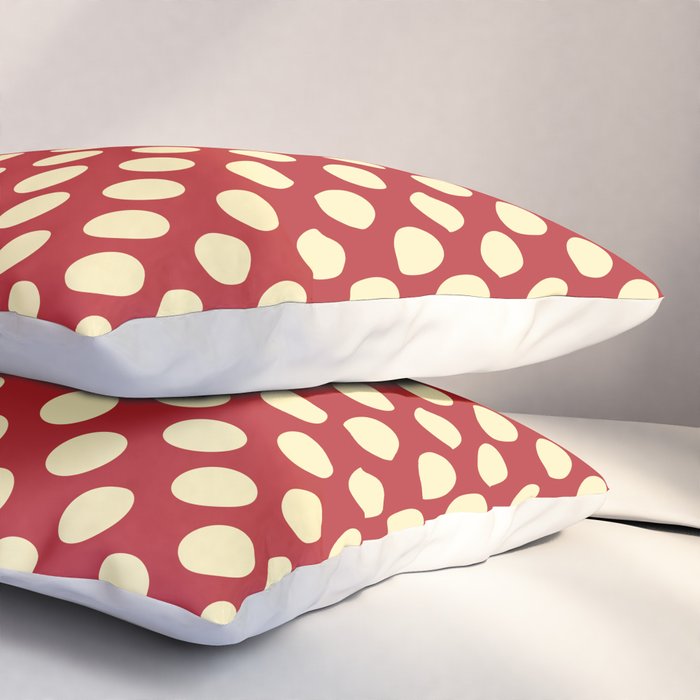 Cream on Red Polka Dot  Pillow Sham Gallery Image 3