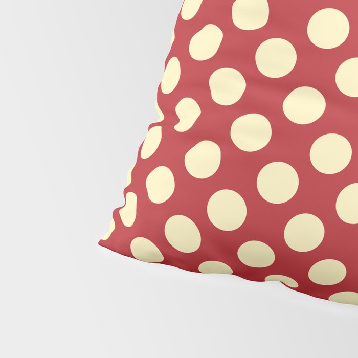 Cream on Red Polka Dot  Pillow Sham Gallery Image 4