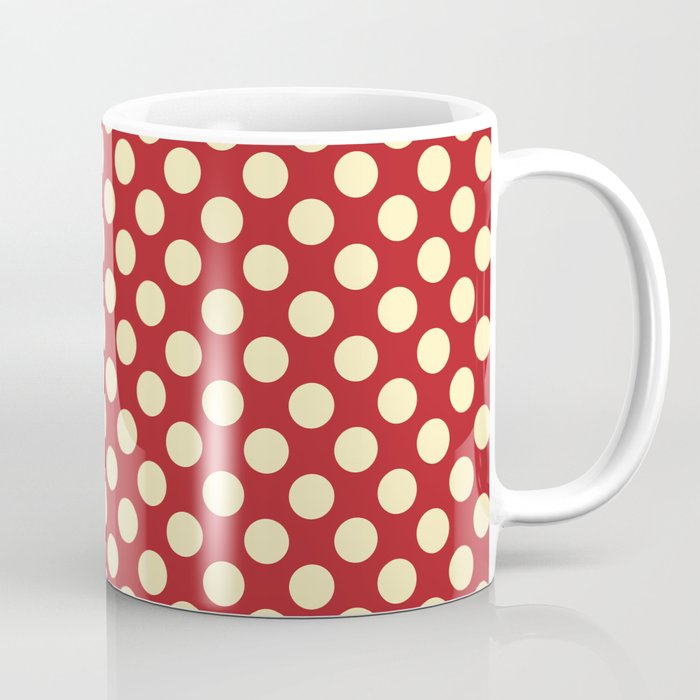 Cream on Red Polka Dot  Coffee Mug Gallery Image 1