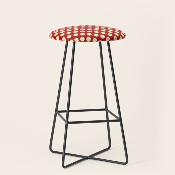 Cream on Red Polka Dot  Stool Gallery Image 1