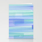 Abstract Watercolor Waves in Cool Blue Stationery Card Gallery Image 2
