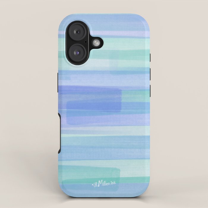 Abstract Watercolor Waves in Cool Blue iPhone Case Gallery Image 1