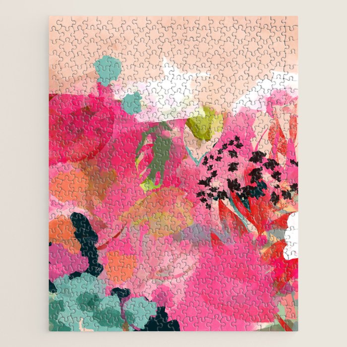 pink summer garden dream abstract Jigsaw Puzzle Gallery Image 1