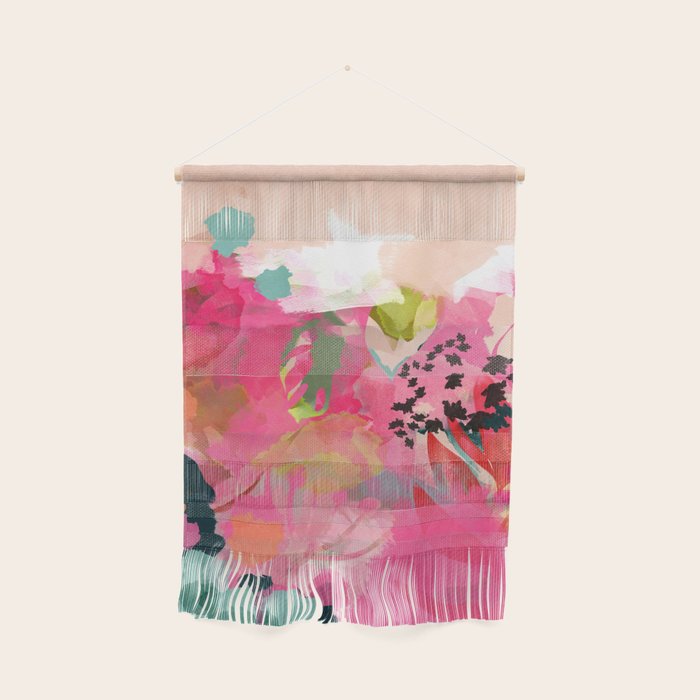 pink summer garden dream abstract Wall Hanging Gallery Image 1