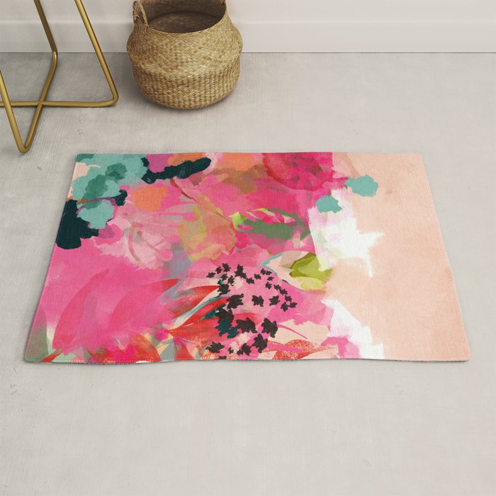 pink summer garden dream abstract Rug Gallery Image 1