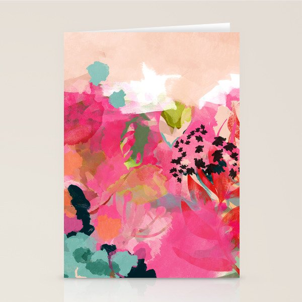 pink summer garden dream abstract Stationery Card Gallery Image 1