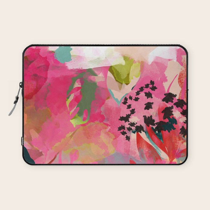 pink summer garden dream abstract Laptop Sleeve Gallery Image 1