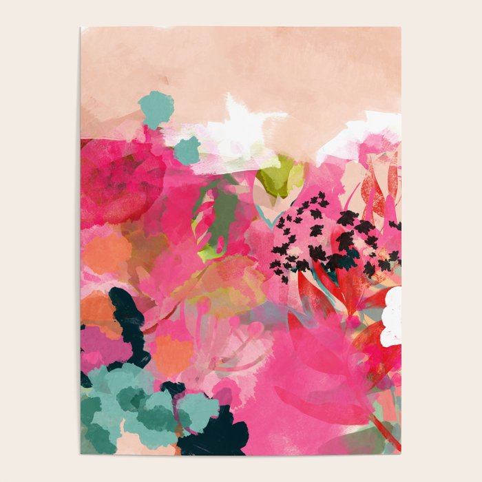 pink summer garden dream abstract Poster Gallery Image 4