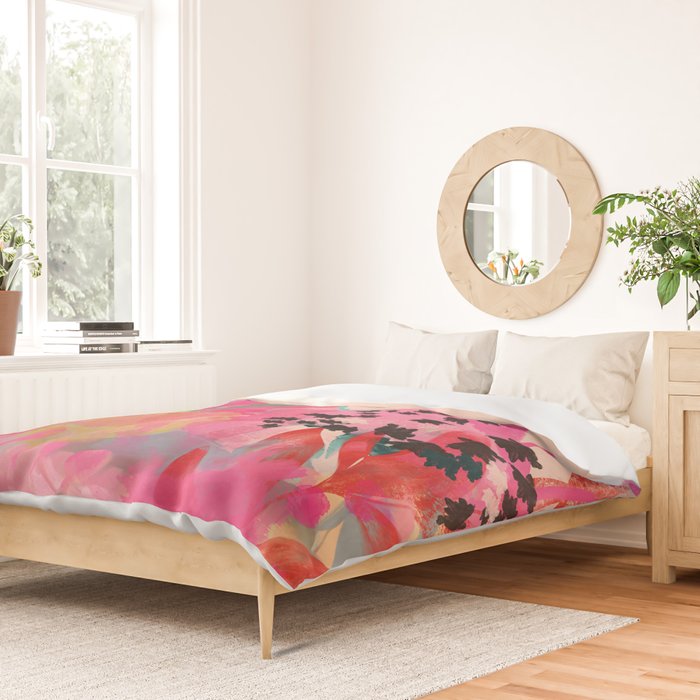 pink summer garden dream abstract Duvet Cover Gallery Image 2