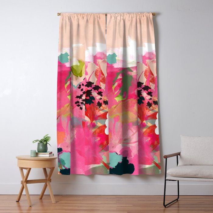 pink summer garden dream abstract Window Curtain Gallery Image 5