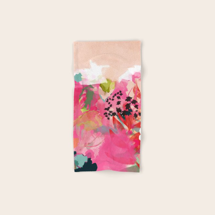 pink summer garden dream abstract Bath Towel Gallery Image 1