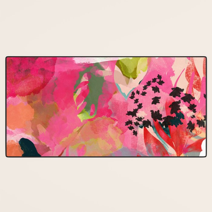 pink summer garden dream abstract Desk Mat Gallery Image 3