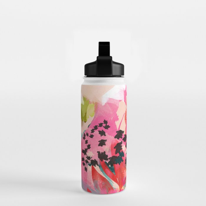 pink summer garden dream abstract Water Bottle Gallery Image 2