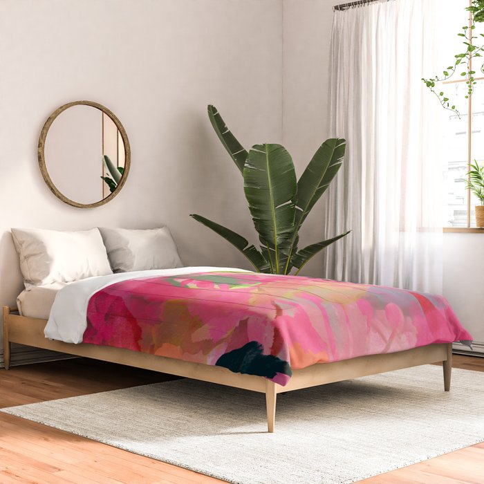 pink summer garden dream abstract Comforter Gallery Image 2